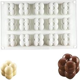 Vedini 15 Cavity 3D Magic Ball Fondant Silicone Molds Bubbles Cube Mold, Wax Candle Overlapping Balls Sphere Mold-image-87