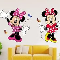 Heaven Decors PVC Vinyl Mickey Mouse Funny Cartoon Wall Sticker (Ideal Size on Wall: 120 cm x 58 cm),Multicolour-11