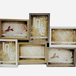 Scribblerz Photo Frame For Wall Set of 6 Picture Frames Collaged For Home Decoration, Wall Decor EcoSeries -Size -6x8,5x7 Inches,Medium Density Fibreboard;Synthetic Wood;Plexiglass, Rectangular-6
