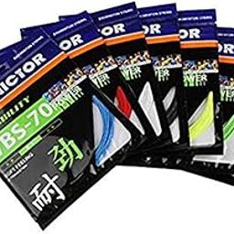 VICTOR VBS-70 Power (0.70mm x 10mm) Durability Soft Feeling Badminton String Available in 7 Different Color (Pack of 2) (Orange)-0