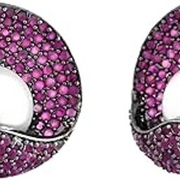 voylla Sparkling Elegance Dark Romance American Diamond Stud Earrings |Earrings For Women|Statement Earrings For Women|Wedding|Party|Gift For Women|Studs Earrings|American Diamond Earrings|-picture-12