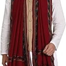 Kullu Shawl for Men, Warm Woven Himachal Mens Woollen Lohi Wrap for Winter-picture-14