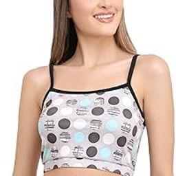 White Printed Padded Sports Crop Top for Womens-6