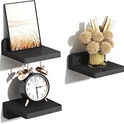 UHUD CRAFTS Small Floating Shelves, Set of 3 Black Shelves for Wall Decor & Storage | Wall Mounted Small Wall Shelf | Mini Display Shelf for Living Room, Bathroom, Kitchen & Bedroom Décor-28