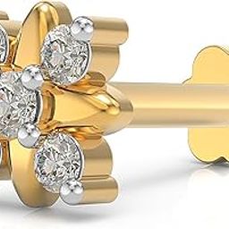 925 Sterling Silver 18K Gold Plated Heavenly Crossroads Nose Pin for Women and Girls | With Certificate of Authenticity and 925 Stamp-image-92