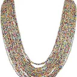 dca Glass Base Metal and Necklace for Women's - (Orange & Yellow)-picture-22