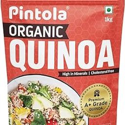 Pintola Organic Quinoa 1kg, Cereal for Breakfast, High in Protein & Dietry Fibre, Minerals, Cholesterol-Free, Gluten-Free Quinoa Seeds Diet Food for Weight Management (1kg)-image-92