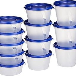 Amazon Brand - Solimo Nestable & Stackable Polypropylene Container Set, Round, Set of 12, Blue-15