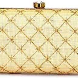Women's Handicraft Velvet Floral Embroidered Clutch (Cream)-picture-14