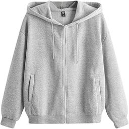 Unisex Trendy Zip Up Side Pocket Drawstring Light Grey Fleece Regular Fit Hoodie-Large-image-39