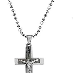 Christmas Gift Lord Holy Jesus Christ Crucifix Cross Locket Black Stainless Steel 01 Necklace Pendant for Men and Women-image-92