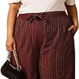 moms maternity Maroon Khadi Cotton Ankel Length Regular Plus Size Trouser-picture-16