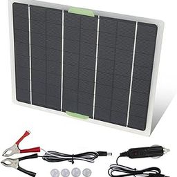 Akozon Solar Battery Charger, 10W Portable Solar Panel Solar Powered Charger with Dual USB Port for Car RV Accessories-picture-17