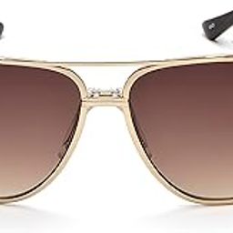 sunglasses| 100% UV protected | Gradient | Full Rim | Square | Men | Large | Shiny Light Gold Alloy Metal Frame | Brown Gradient Polycarbonate Lens-14