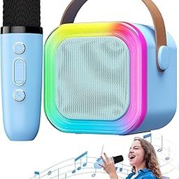 Little Finger Wireless Karaoke Mic with Speaker | Handheld Bluetooth Karaoke Microphone for Kids & Adults | Portable & Rechargeable Mic for Singing with Voice Changer,Gift for Kids (K-12) (Blue)-12