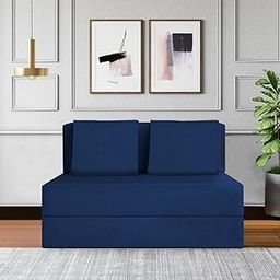 FURNY Trendy 1 Seater Fabric Sofa Set Cum Sofa Bed 3 X 6 Feet, Folding Sofa Bed, Sofa Cum Beds for Living Room with 1 Cushions - Flipper (Blue)-image-41