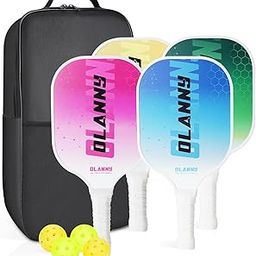 OLANNY Pickleball PaddlesPremium Rackets Face & Polymer Honeycomb Core Includes 4 Pickleball Paddles+ 2 Indoor Balls+ 2 Outdoor Balls+ 1 Portable Carry Bag-image-11