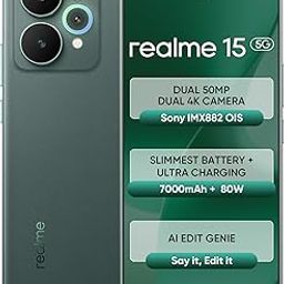 realme 15 5G Smartphone 8+256GB Green,144Hz HyperGlow 4D Curve Display,7000mAh Battery,80W SuperVOOC,Dual 50MP 4K Cameras,Dimensity 7300+ Chipset,IP69-image-63