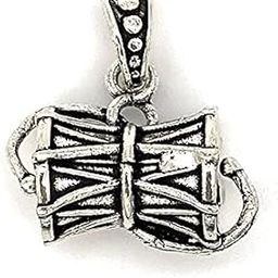 Pure 925 Sterling Silver Shiva Damru Charm Pendant for Men|Boys With Certificate of Purity (Large-10GM)-picture-11