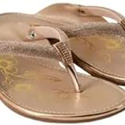 Women's Flat Sandals | Thong Strap Fashion Sandals Comfortable & Stylish SlippersFor Women & Girls footwear Rhinestone-Embellished Flip Flops, Rose Gold,-image-33