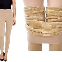 Fleece Lined Leggings Women Tummy Control High Waisted Workout Winter Warm Soft Stocking-image-33