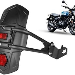 Th001 Mudflap Motorcycle Tyre Hugger, Universal Rear Fender Mudguard with Reflectors, Compatible With Hunter 350 Black-image-35