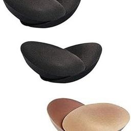 Women's Round Smart Skin Cups Bra Pads Inserts (Brown and Black 30) -Combo Pack of 3 Pieces :)-image-4