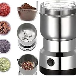 Gaurshikha_Stainless Steel Multifunctional Electric Spice Grinder & Coffee Maker- Mini Spice, Coffee, and Masala Grinder for Beans, Nuts, and Grains - Household Mixer Grinder (Small, Silver)-picture-0
