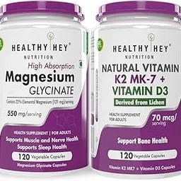 HealthyHey Nutrition Magnesium Glycinate 120 capsules & Vitamin K2 + D3 120 capsules-picture-11