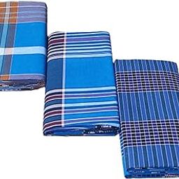 KNSS Men's Cotton Lungis for Men 2 Meter Checks Colours (Set of 3 Multi Colour)-0