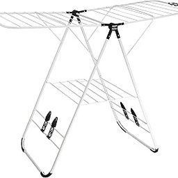 amazon basics - Foldable Clothes Alloy Steel Drying Stand - Black, 107 Centimeters-59