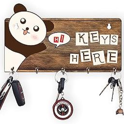ART PLUS STORE APS Wooden Home Sweet Home Key Holder for Home Wall Decor Stylish, Key Holder for Living Room Wall Decor (Brown Pan)-image-26