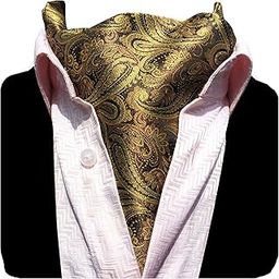 Ubervia Men's Cravat Self Tie Paisley Jacquard Woven Floral Luxury Ascot-image-9