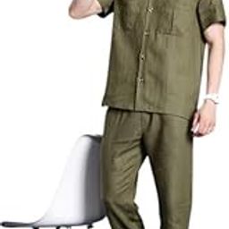 Solid Pure Linen Airport Look Co-Ord Set-image-68