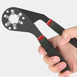Alpenika Multi-Functional Magic Spanner 6 Sides Torque Adjustable Spanner Can Hold The Outer Hexagon 8inch High-Carbon Steel Hex Magic Wrench With Non-Slip Handle-image-0