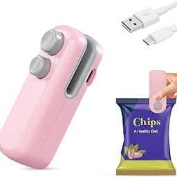 GLUN® Portable Mini Sealing Machine, Handheld Packet Sealer for Food, Snacks, Chips, Fresh Storage, Plastic Bags Sealing Machine, Type C Charging Vaccum Sealers-4