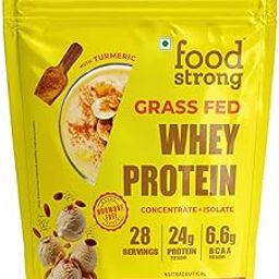 Foodstrong Whey Protein Powder (Concentrate + Isolate), 100% Hormone Free Grass-Fed Whey, 24G Protein & 6.6G BCAA, Malai Kulfi, With Turmeric & Digestive Enzymes, 1KG-picture-24