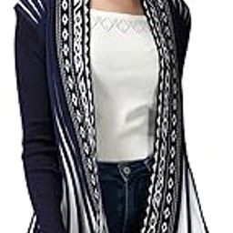 Women's Knitted Stretchable Cardigan Front-Open Full Sleeve Winter Long Shrug Jacket (ONE Size FIT to 32-38 INCH Bust)-7
