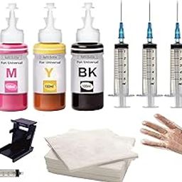 Inkjet Refill Ink for use All Inkjet, deskjet, officejet Printers and Cartringes for H.p. priner cartridges &Canon Printer cartridges (Full Set)-image-1