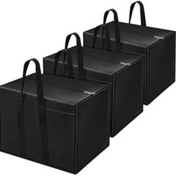 CUTBAZZ Storage Bag 85 L Moisture Proof Nylon Clothes Storage Bag Organiser for Books Magazine, Stationery Paper, Document Toy Storage -(Black, 57x 36.8X 40.5 cm) Rectangular (03, One Size)-25