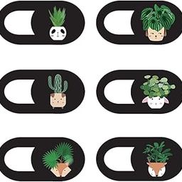 Mizi Webcam Privacy Cover Slide [6 Pack], Cute Camera Blocker Sticker, Protect Your Privacy and Security for Computer, Laptop, Tablets & Phones - Plant 05-4