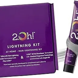 2.Oh! Italian- Steel Grey Hair Color DIY Kit | Semi Permanent Hair Color + Hair Bleach for Hair Color | Hair Highlights for Women & Men | Hair Bleach with Plex & Argan oil| Lightening Kit-picture-44