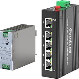 5-Port Gigabit Industrial Switch, 10/100/1000Mbps, Unmanaged DIN Rail Ethernet Switch with 15W DIN Rail Industrial Power Supply, IP40, Single VLAN-picture-19