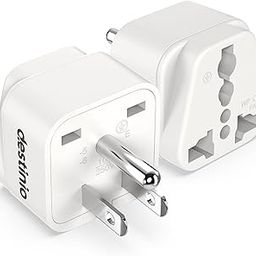 Destinio India to USA Travel Adapter Plug - Type B, 10 Year Warranty, 2-Socket, Universal Travel Adapter for Canada, US, Japan & More (White, Pack of 2)-10