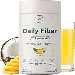 Wellbeing Nutrition Daily Fiber Supplement for Constipation and Weight Loss (GLP-1) | 7g Natural & Organic Prebiotic Fiber, Isabgol Free | For Bloating, Indigestion, Acidity | Pina Colada, 30 Servings-24