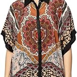 Women's || Multicolor Printed || Velvet Fabric || Kaftan Shirt || Kaftan Sleeves || Collar Neck || Knee Length Kfatan || Casual Wear Kaftan-13