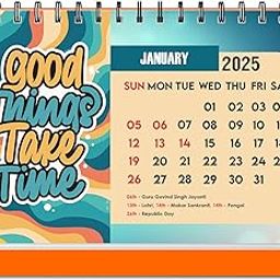 ESCAPER Good Things Motivational Desk Calendar 2025 with Quotes 12 Monthly Pages with Thick Paper Twin-Wire Binding for New Year Daily Planning (A5 Size, 8.5" x 5.5")-13
