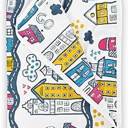 Divine Casa Pure Cotton Printed Single Dohar for Newborn Baby | 120 GSM | Soft & Lightweight Throw Blanket | Cozy & Breathable Bedding | All-Season Comfort | 0-4 Years | 135 x 100 CM, Heaven White-image-73
