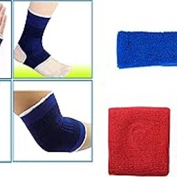 SGR Elastic Palm, Elbow, Knee, Ankle Supporter Combo of 4 Supporter with 1pc. Head Band & ONE Pair of Wrist Band-image-18
