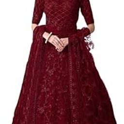 Women's Net Embroidered Semi-Stitched Gown Falak Gown-2-picture-4
